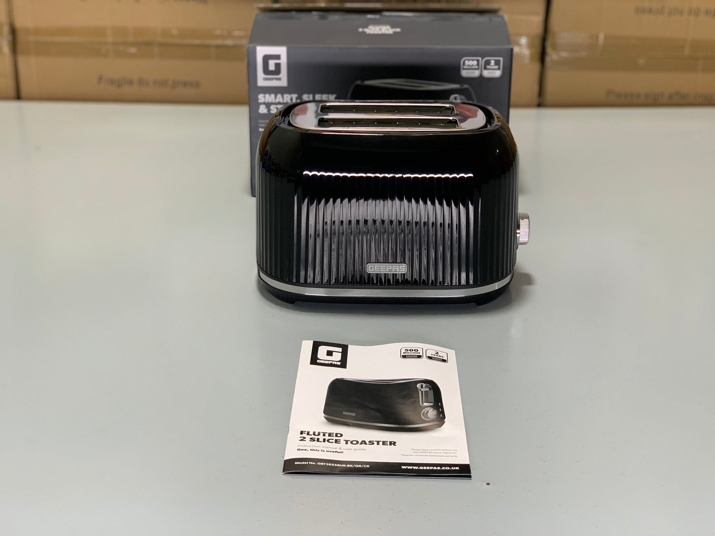 Geepas Brand |Two slice Black Toaster| Two years Warranty