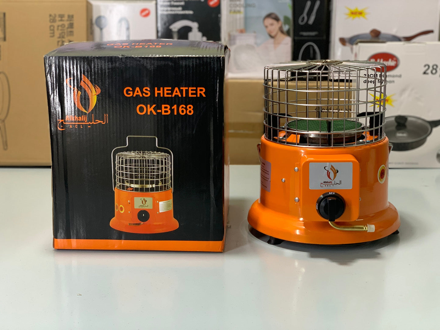 Imported Alkhalij Gas Heater |Two in One| |Use as a Gas Heater or as a Gas Stove| |Color: Black and Orange|