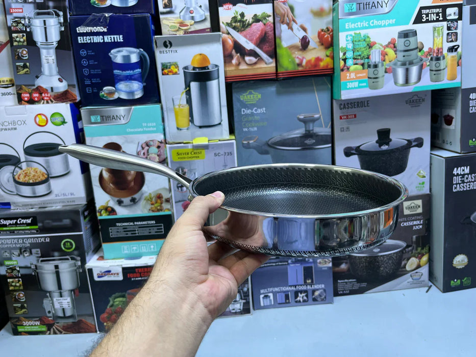 Honeycomb Fry Pan 316 | laser coated – Nonstick, (Without Lid)