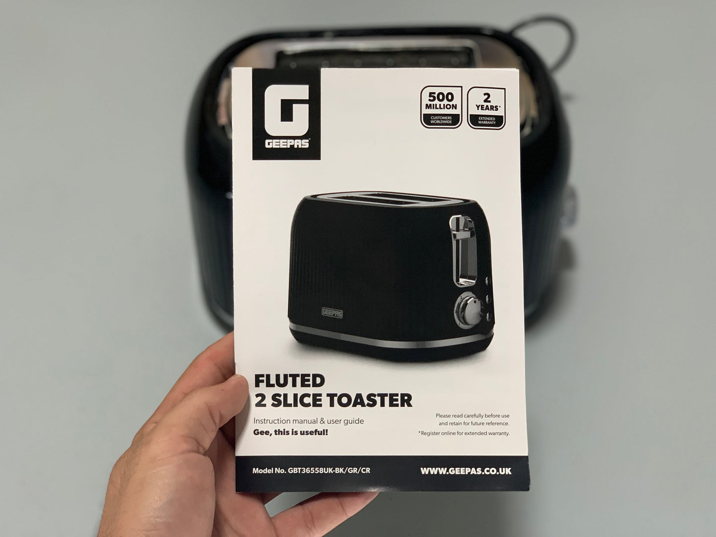 Geepas Brand |Two slice Black Toaster| Two years Warranty