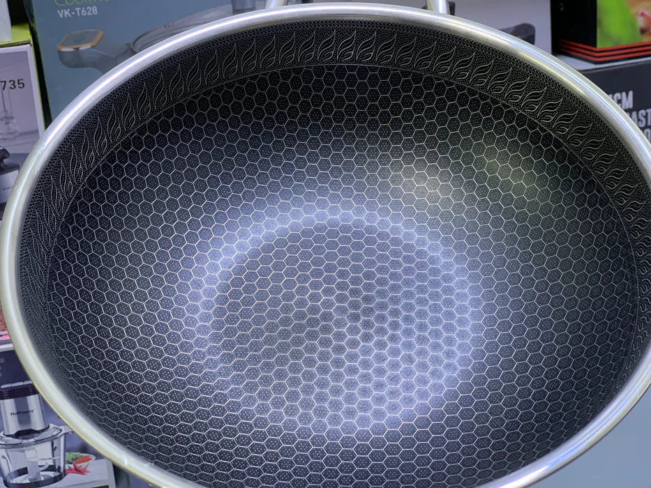 Laser Coating Shallow Type Casserole Handi- Shape Stainless Steel