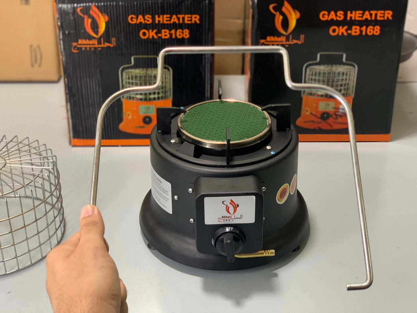 Imported Alkhalij Gas Heater |Two in One| |Use as a Gas Heater or as a Gas Stove| |Color: Black and Orange|