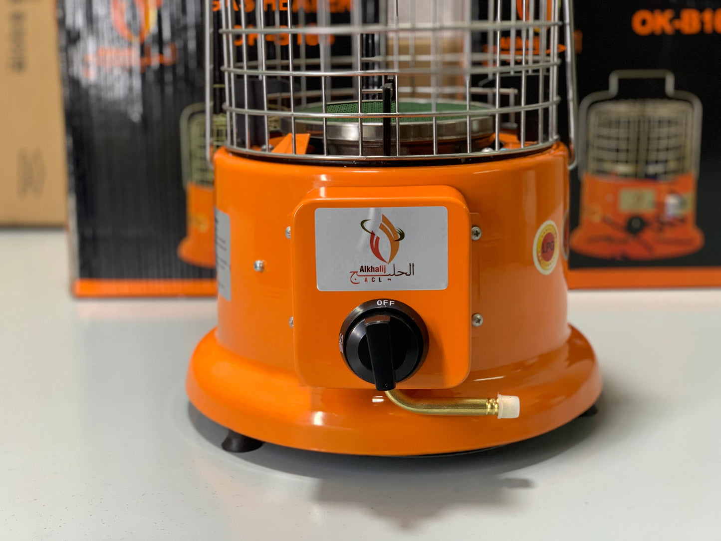 Imported Alkhalij Gas Heater |Two in One| |Use as a Gas Heater or as a Gas Stove| |Color: Black and Orange|