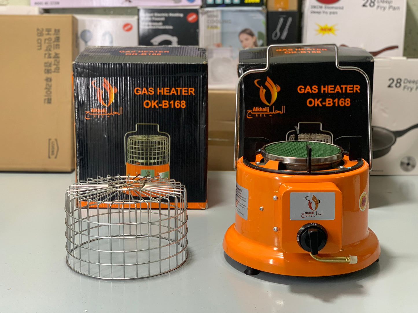 Imported Alkhalij Gas Heater |Two in One| |Use as a Gas Heater or as a Gas Stove| |Color: Black and Orange|