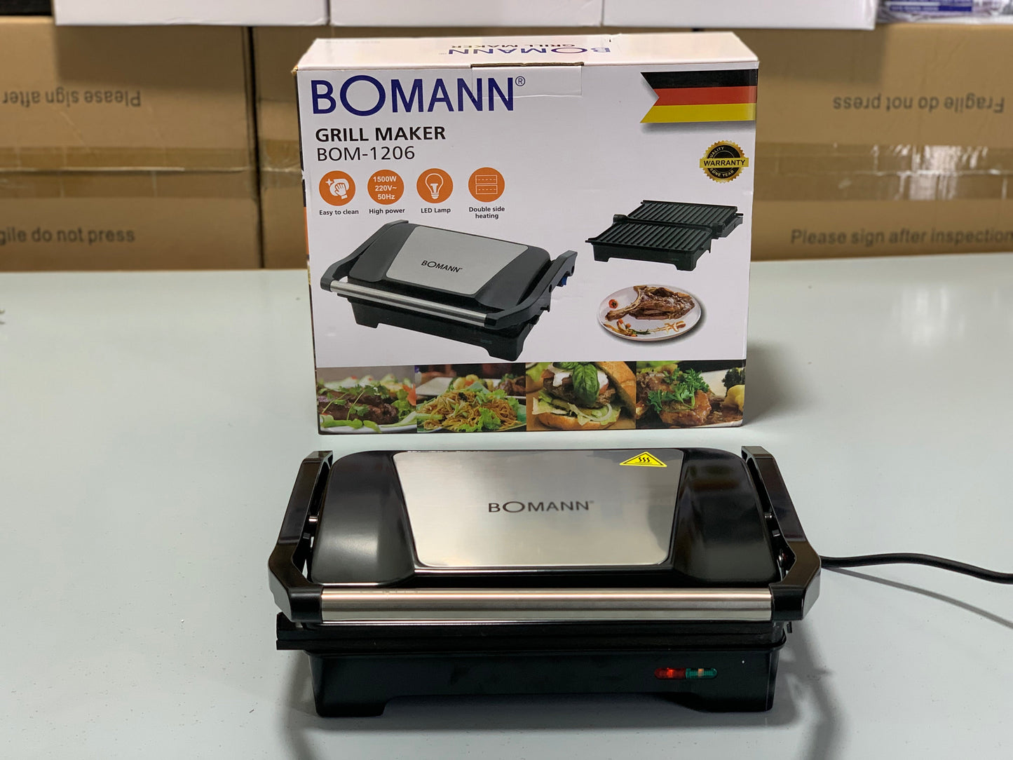 German |Bomann Grill Maker|      BOM-1206 |1 Year Warranty|