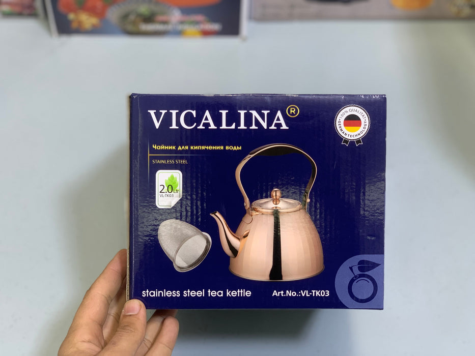 Vicalina Tea Kettles Goldens and Metal