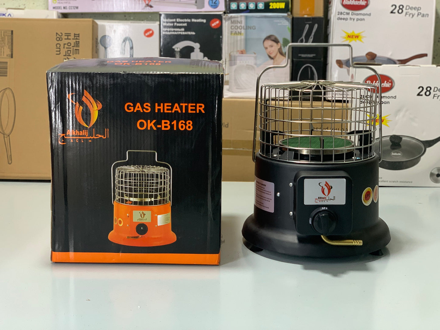 Imported Alkhalij Gas Heater |Two in One| |Use as a Gas Heater or as a Gas Stove| |Color: Black and Orange|