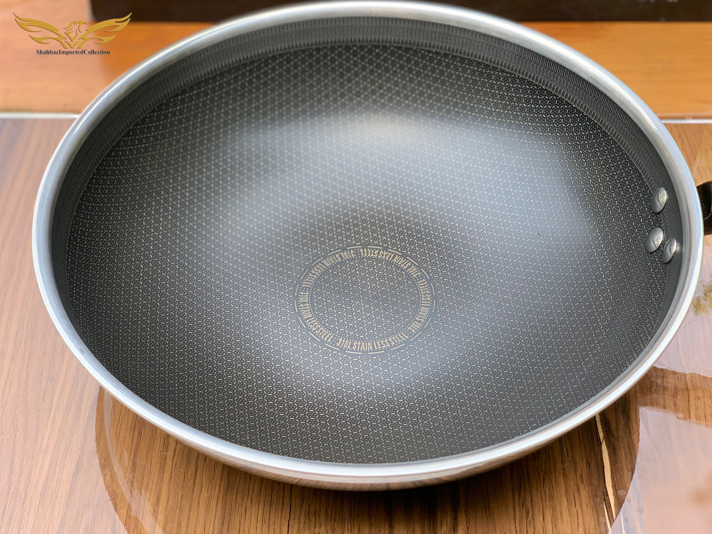 Crystal HoneyComb Laser Coated Deep Fry Pan.