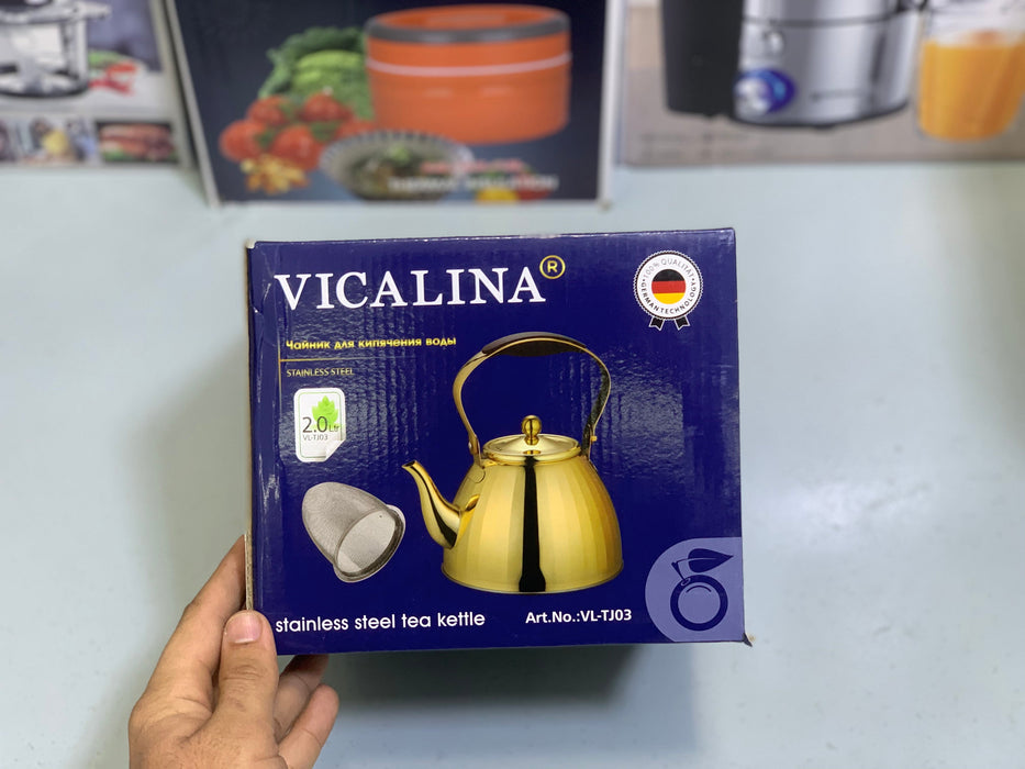 Vicalina Tea Kettles Goldens and Metal