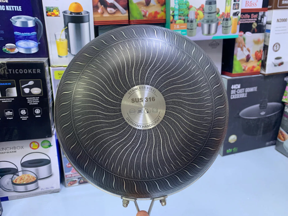 Laser coating deep frying pan Stainless Steel SUS 316