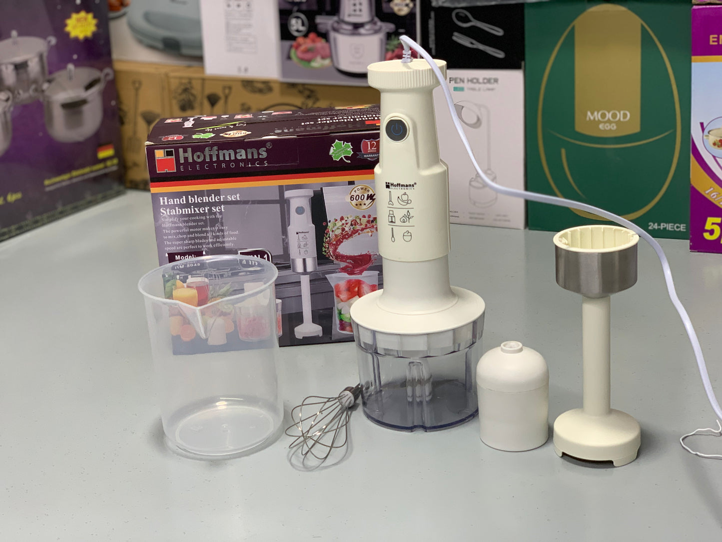 Hoffmans’ four in 1 Hand Blender Set |Stabmixer Set Watt:600|.