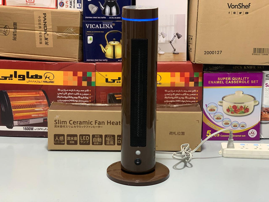 Slim Ceramic Electric Fan Heater 600w and 1200w 2 Feet Tall