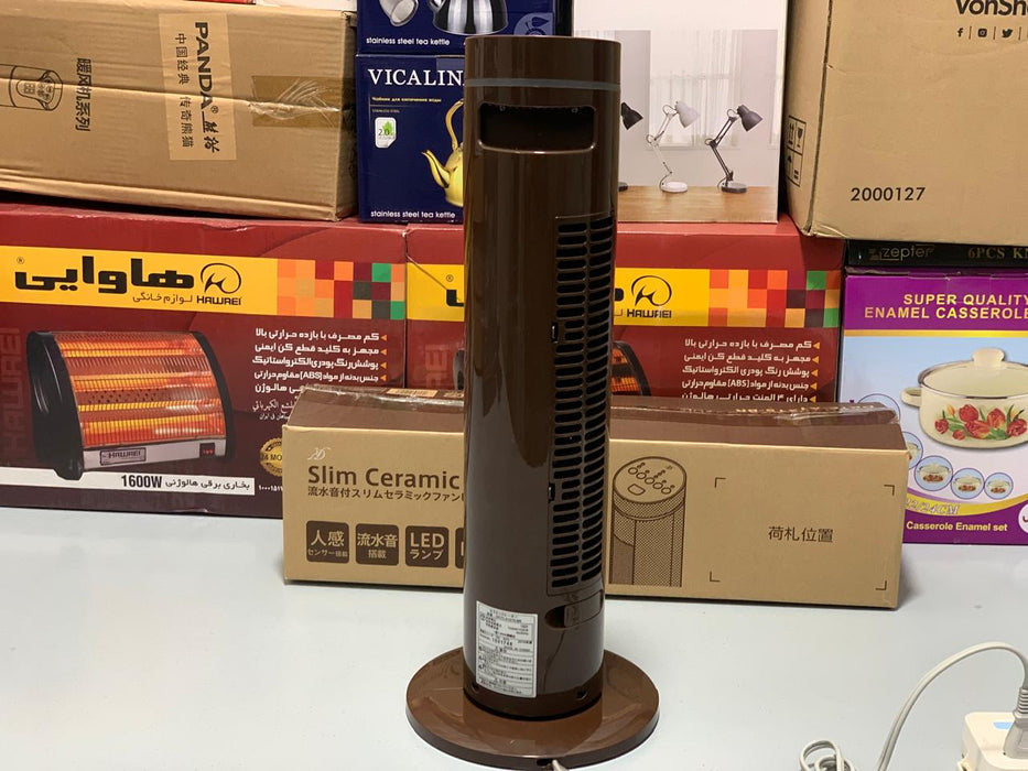 Slim Ceramic Electric Fan Heater 600w and 1200w 2 Feet Tall